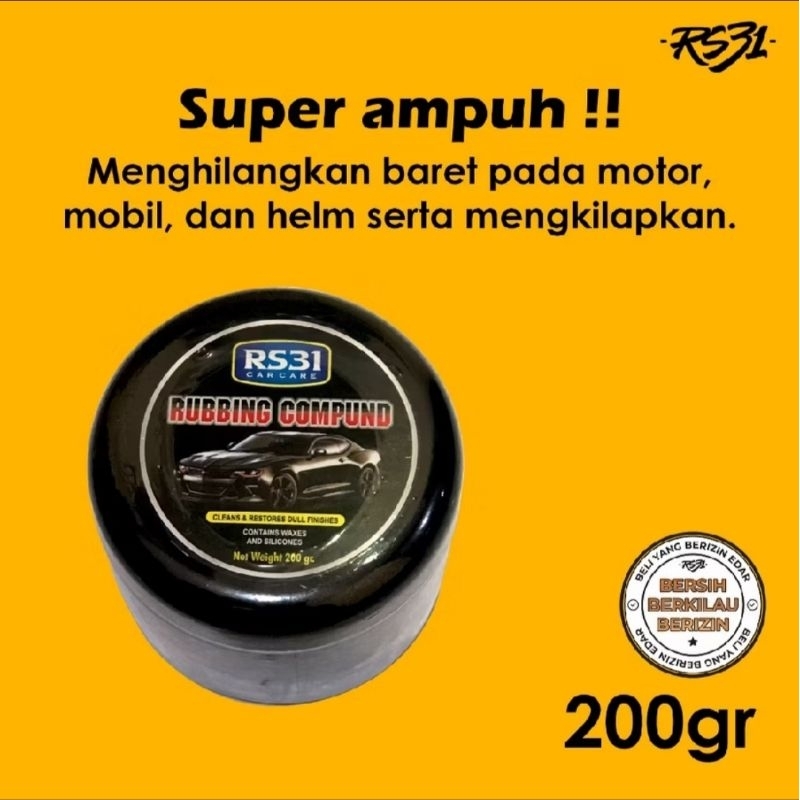 A1 RS31 Rubbing Compound - Componen Penghilang Baret Halus, Scratch Remover Body mobil/Poles body mo