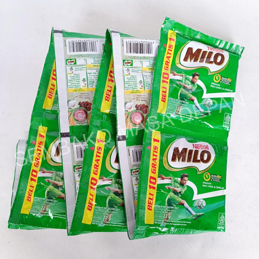 

Nestle Milo 22 gr isi 10 Susu Milo Bonus 1 Saset Bubuk Instan