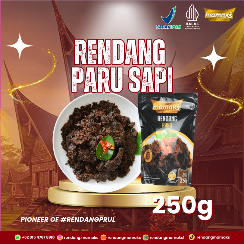 

Rendang Padang Paru Sapi 250 gram (Halal MUI BPOM) - Mamaks