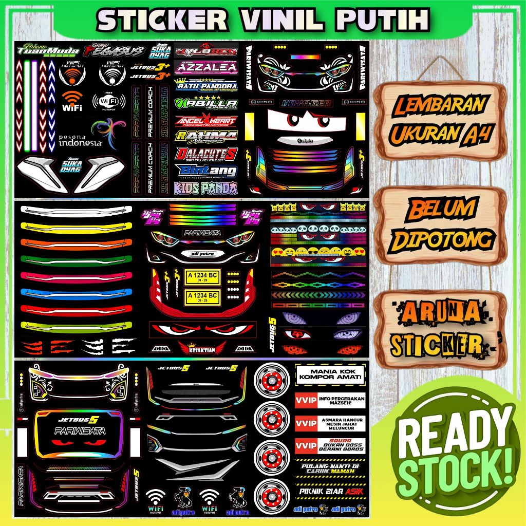 

Sticker Miniatur Bus Aksesoris Bahan Vinil Ukuran A4 / Aksesoris Miniatur Bus