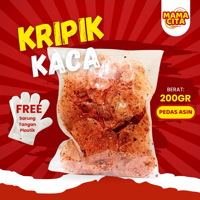 

Kripik Kaca Tipis Pedas Cabai 200GR + FREE Sarung Tangan Plastik