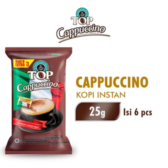 

Top Coffee Kopi Instan Cappucino Pack 25 gr Isi 6 + 3 Pcs