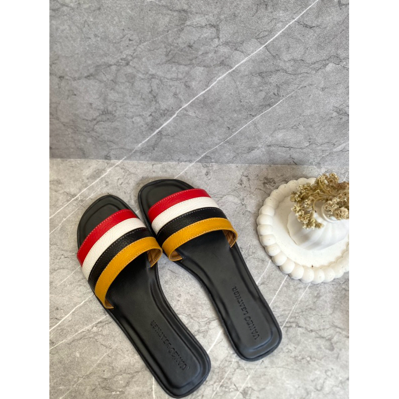 Sandal Teplek  Kulit Wanita - Sandal Kulit Kokop Lili - sandal Teplek asli garut