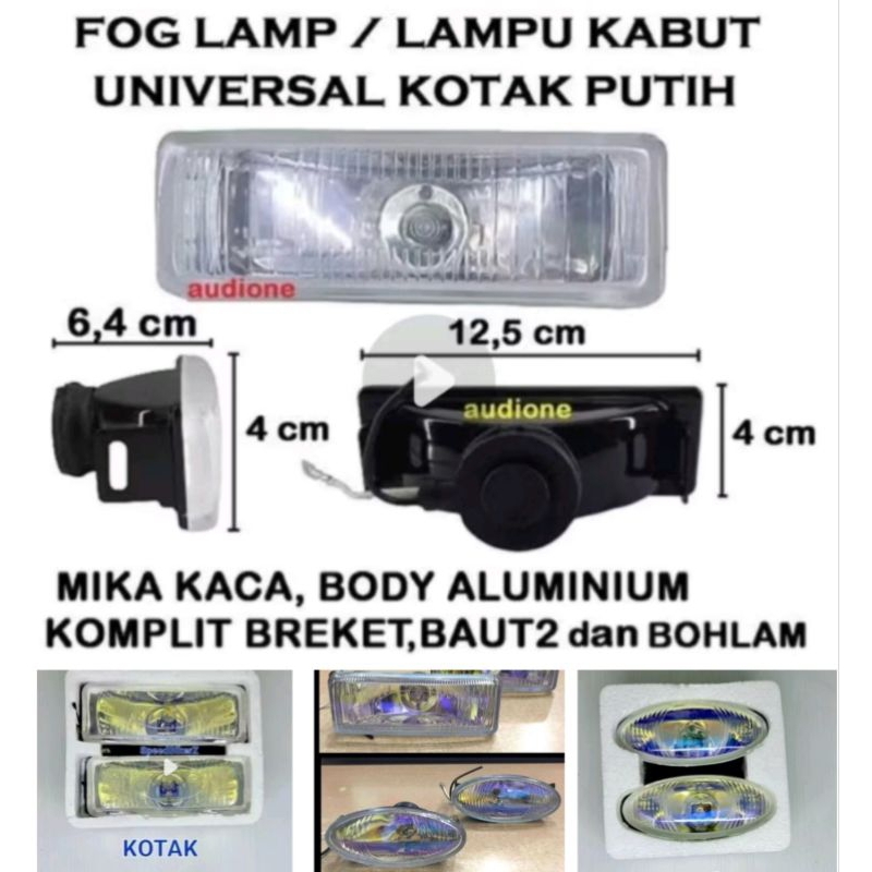 fog lamp / lampu tembak kabut h3 oval 777 dan kotak 111 universal motor