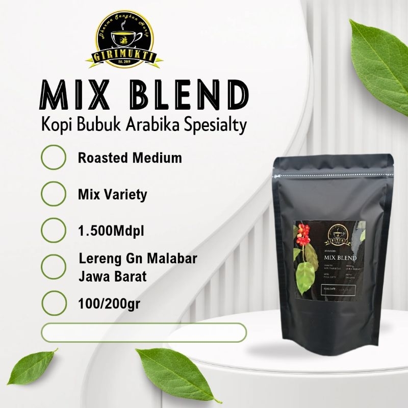 

Kopi Bubuk Siap Seduh Arabika Spesialty Proses MIX BLEND