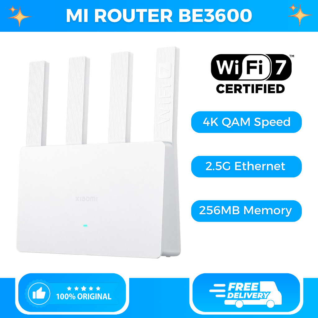 Xiaomi Router BE3600 RD16 Wifi 7 Dual Band Wireless Router 2.4GHz 5GHz Mesh
