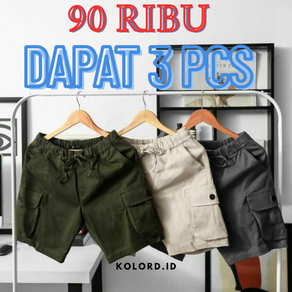 BANTING HARGA 90 RIBU DAPAT 3 PCS BOARDSHORT CARGO / SHORT PANTS CARGO