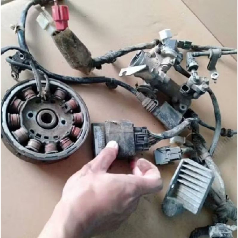 PENGAPIAN FUL SET KABEL BODY + ECU KODE K25 KIPROK + SEPUL MAGNET + TB INJEKSI MOTOR HONDA BEAT FI S