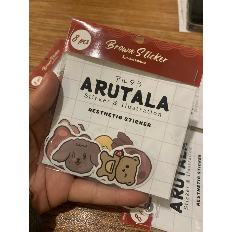 

[ISI 8 SUDAH DIPOTONG] Sticker Bear Brown Coklat Lucu aesthetic sudah cutting sudah potong diecut beruang journaling hadiah