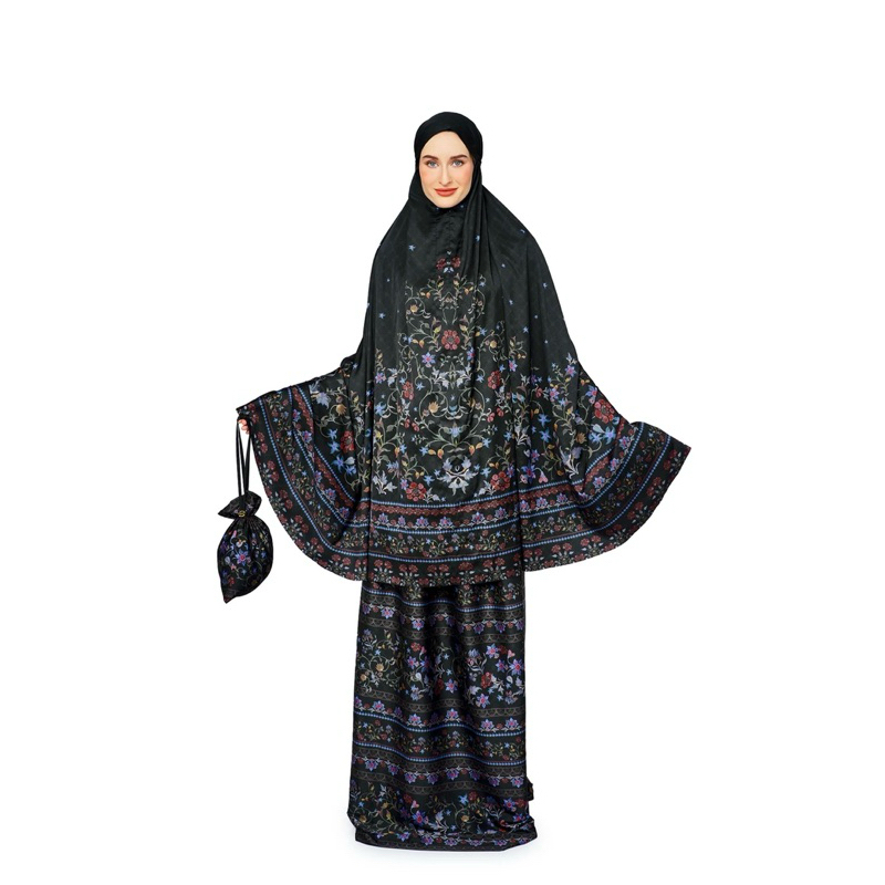 Set Raudhah Prayer Onyx (Robe and Mat) - Set Mukena dan Sajadah Raudhah Onyx Nada Puspita