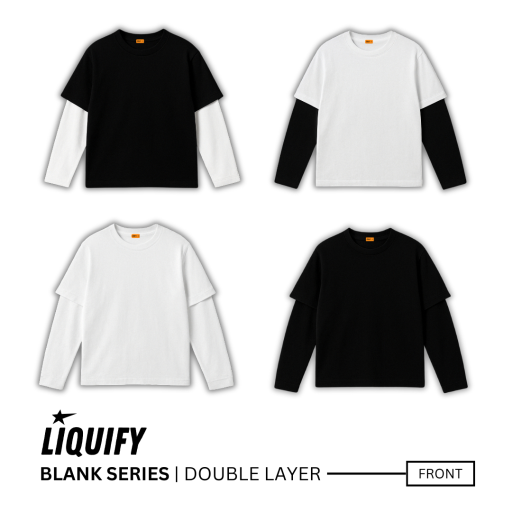 LIQUIFY I "BLANK SERIES" - DOUBLE LAYER T-SHIRT - KAOS DOUBLE LAYER