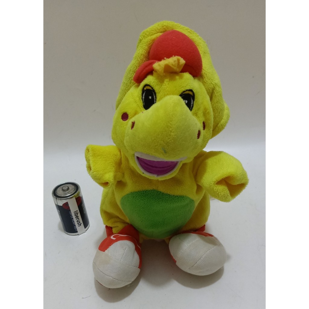 lyons barney BJ plush doll hand puppet yellow boneka tangan