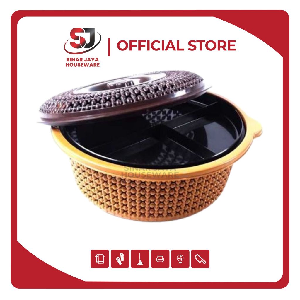 Wakul Nasi Plastik Wakul Nasi tutup/Waskom Wadah Saji Tutup Plastik/Wakul Tutup D260 + Samir DS