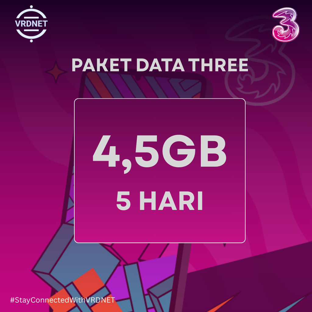PAKET DATA TRI HAPPY 4,5GB 5 HARI FULL UTAMA NASIONAL