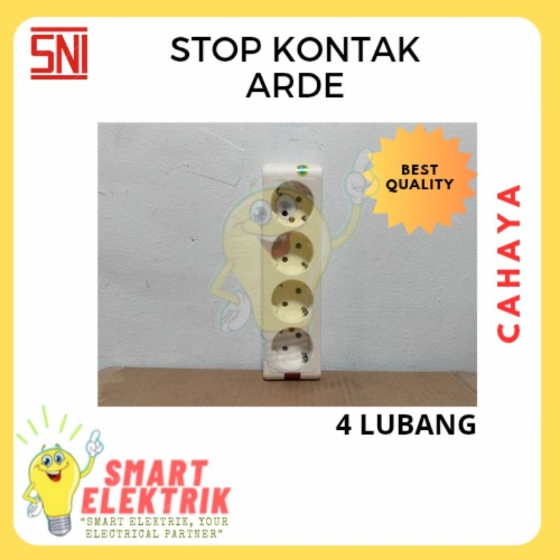 CAHAYA - Stop Kontak 4 Lubang Colokan 4 Lubang Arde