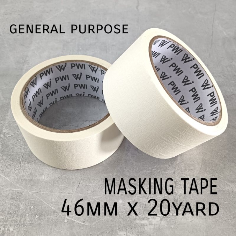 

Solasi Kertas Perekat Selotip Isolasi Masking Tape Krem PWI 46mm x 20yard