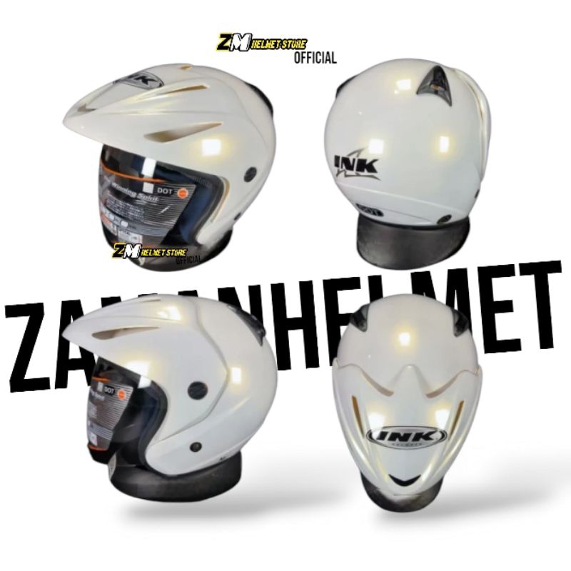Helm INK CX22 Solid White | Half Face Bertopi SNI DOT ORIGINAL 100%