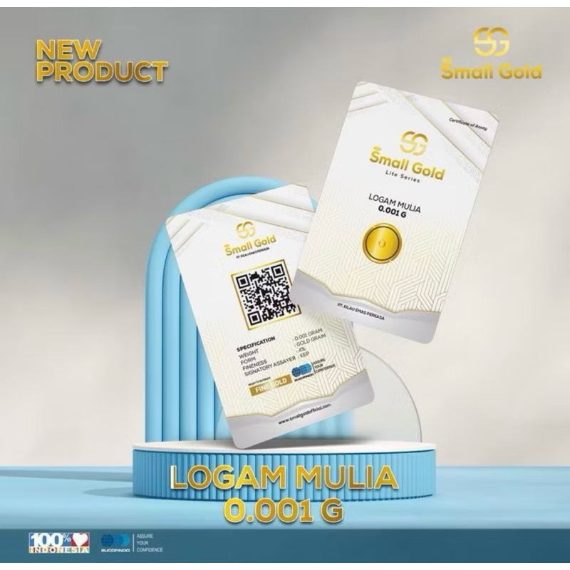 SMALL GOLD 0.001 gram LITE SERIES Emas Mini Logam Mulia Emas Asli