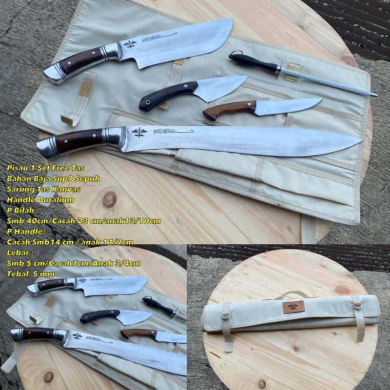 1set pisau sembelih pisau daging siap pakai paket lengkap
