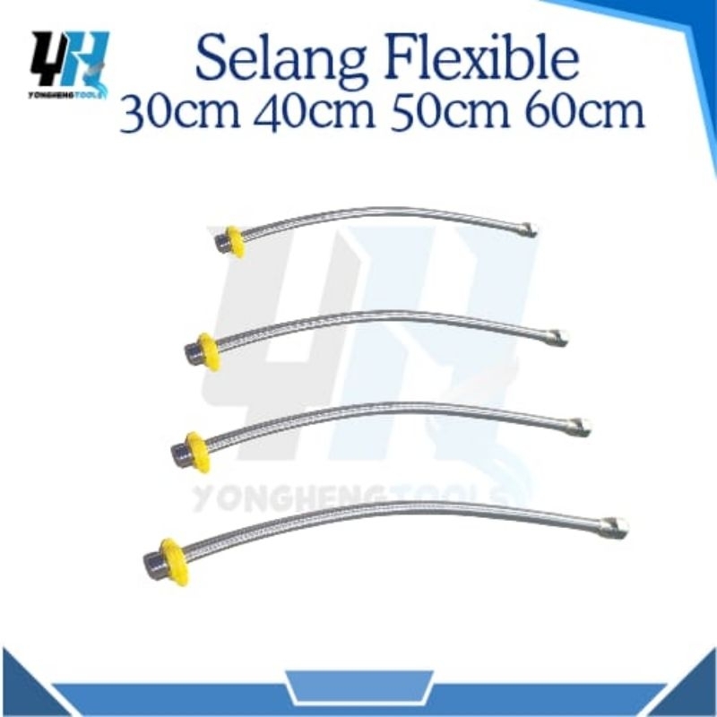 Selang Fleksibel Kaku Air Panas Dingin Water Heater Stainless 30",40",50",60"
