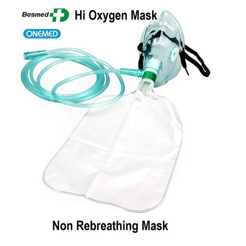 Hi-Oxy Mask Dewasa / Masker NRM Non Rebreathing Mask