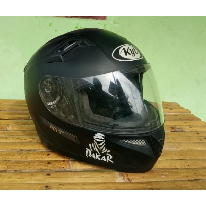 HELM KYT FULL FACE BLACK DOOF SECOND
