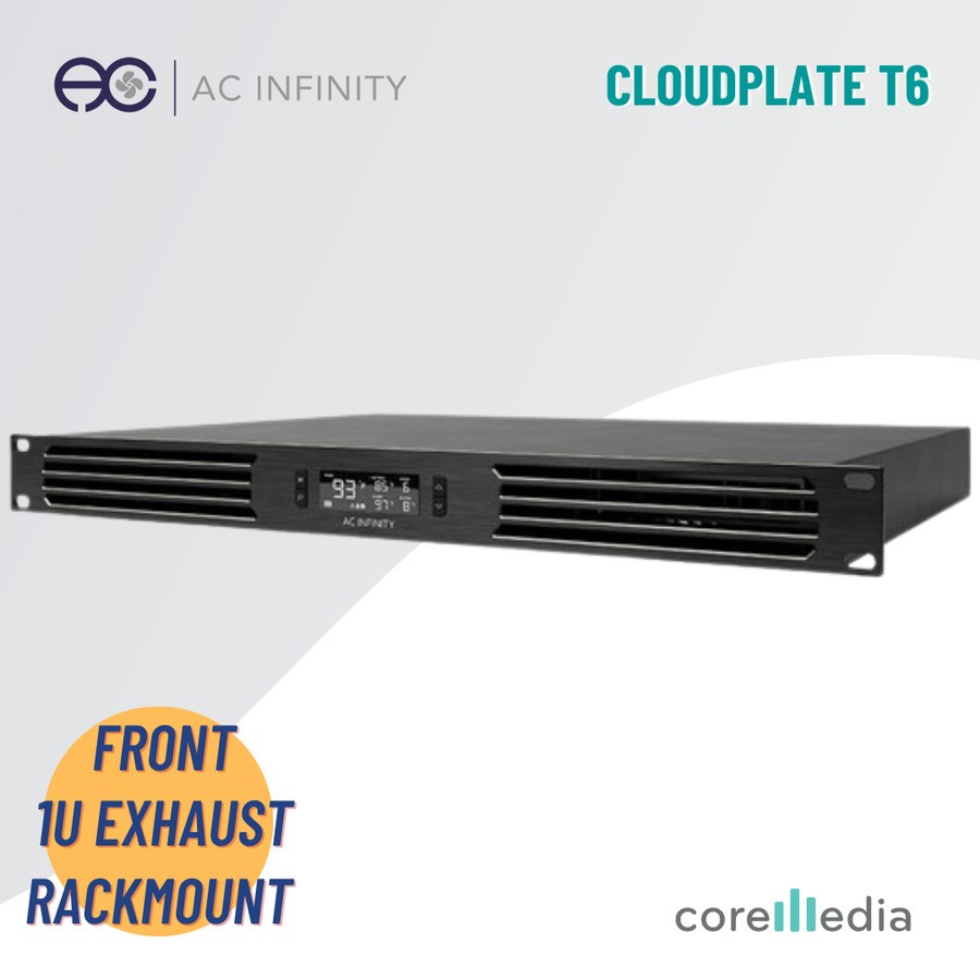 AC Infinity CLOUDPLATE T6 1U Front Exhaust Rackmount Quiet Cooling Fan Cooling System