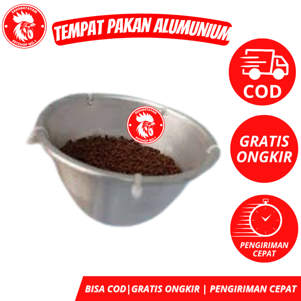 Tempat Pakan Alumunium Wadah Pakan Ayam Tempat Pakan Ayam Bangkok Wadah Pakan Ayam Mangkuk Pakan Aya