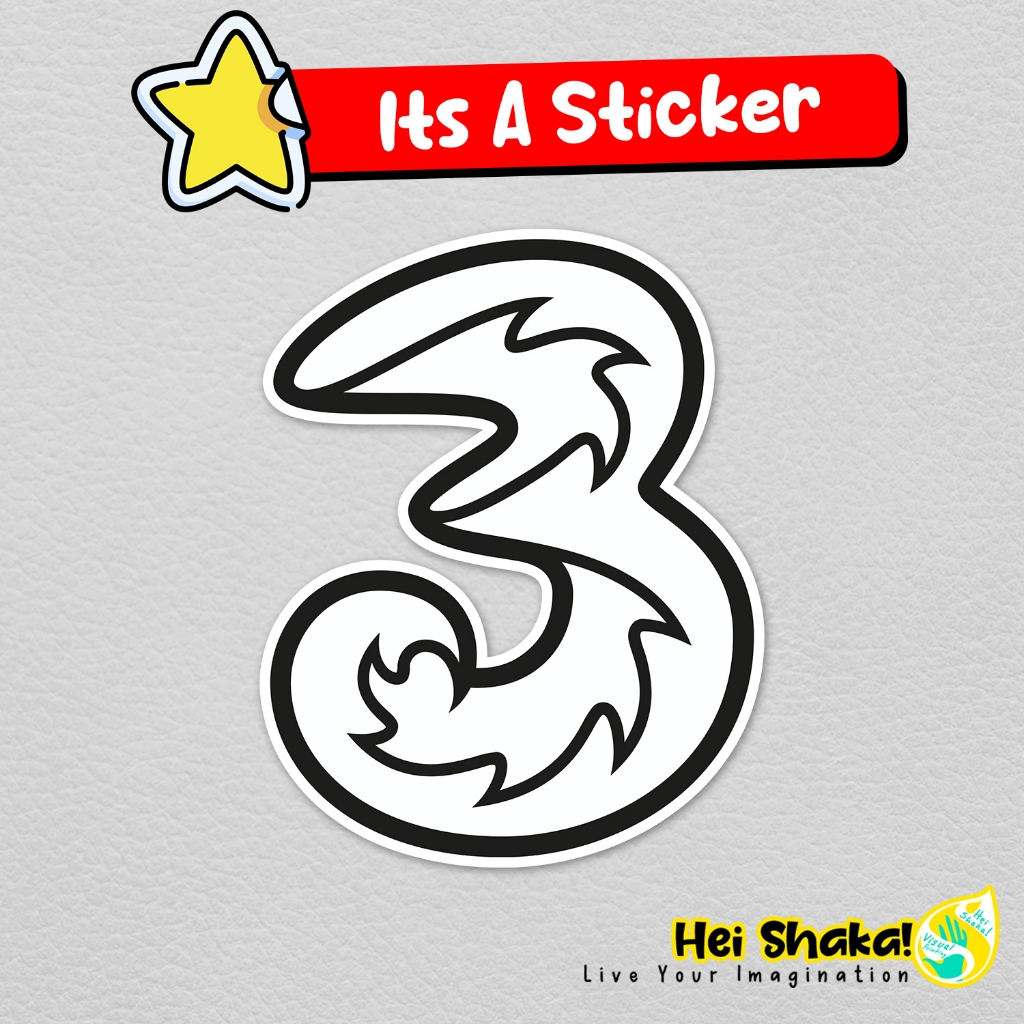 

Stiker Tri Threee Hutchison Sticker Operator Seluler Bahan Vinyl Anti Air