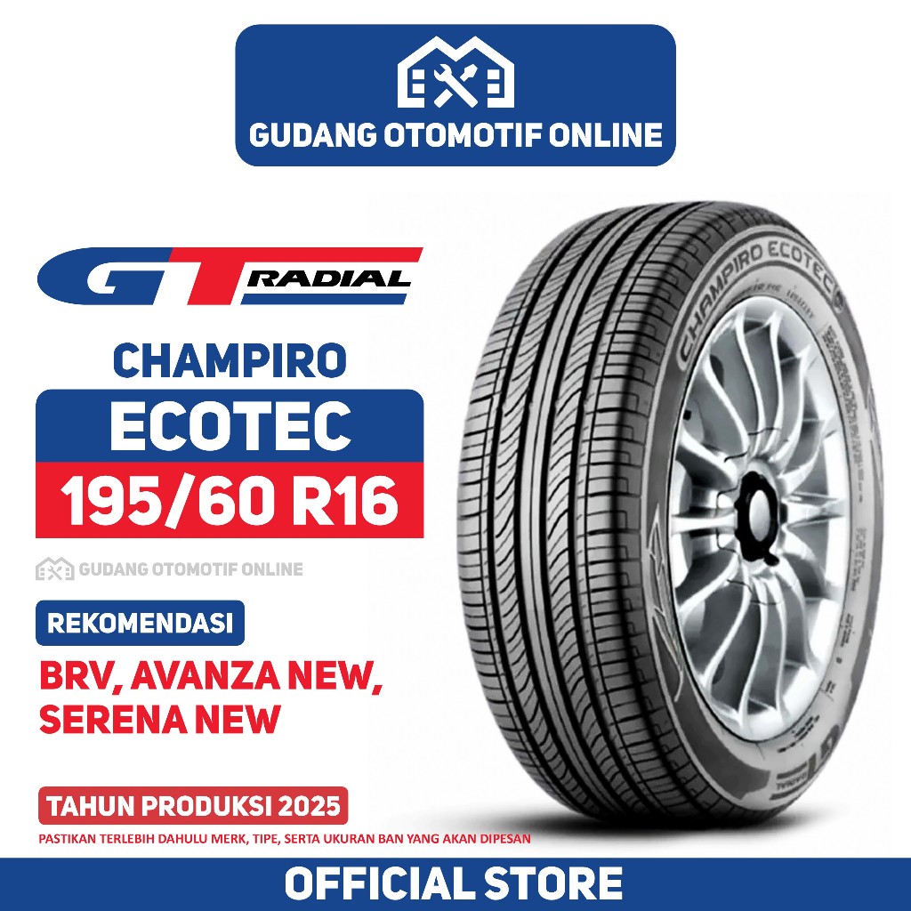 Ban GT Radial Champiro Ecotec 195/60 R16 Ban Mobil BRV Avanza New Serena New
