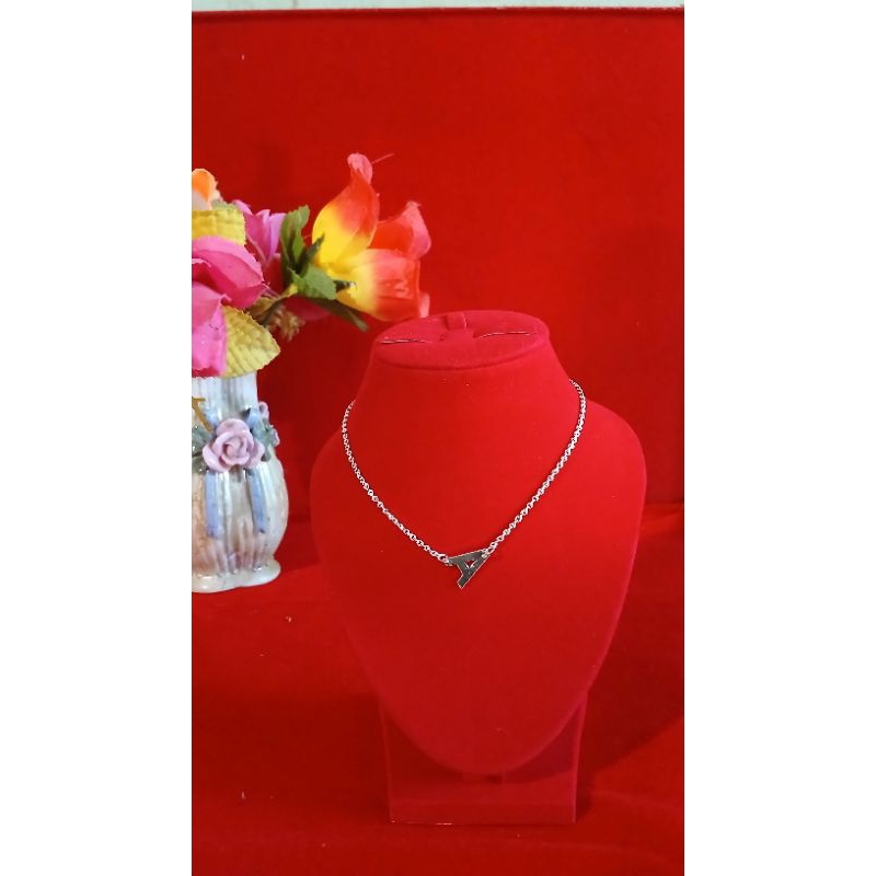 Kalung Huruf Miring Rantai Medan (Custom Huruf)