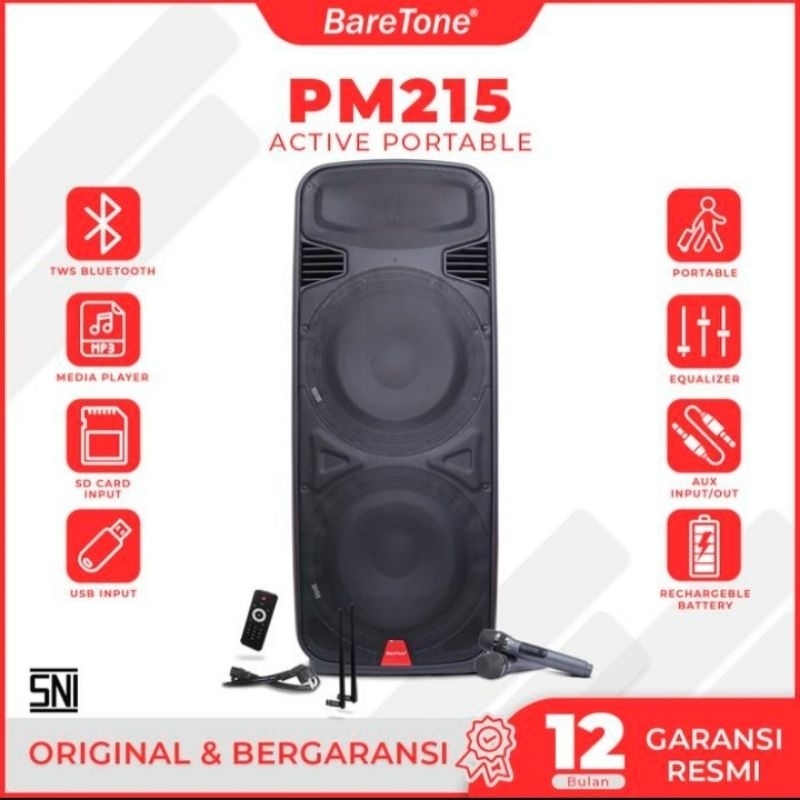 Speaker aktif baretone pm215 speaker portable baretone pm 215