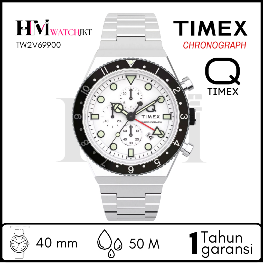 TIMEX TW2V69900 Q TIMEX Jam Tangan Pria Original Analog Chronograph Antiair