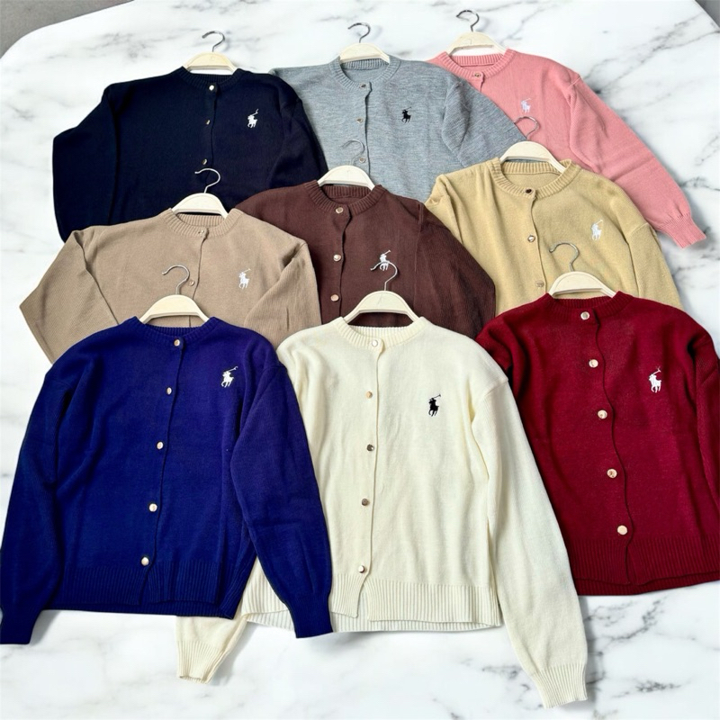 DUCKYDUCK- Cardigan Polo Wanita | Ralph Lauren Cardigan | Cardi Rajut Korean Style