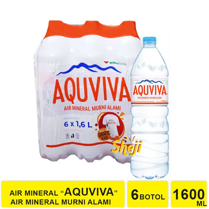 

1 PACK ISI 6 BOTOL AIR MINERAL AQUVIVA 1600 ML