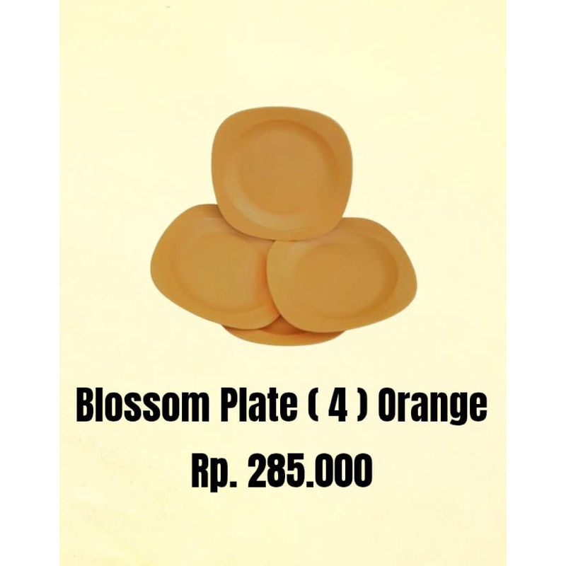 BLOSSOM PLATE TUPPERWARE (4) maroon or orange