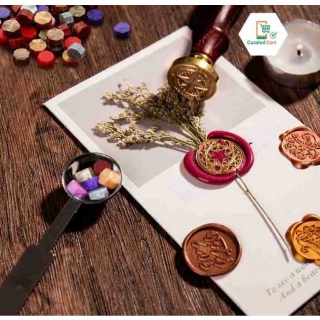 

Wax Seal Beads/ Stempel Undangan / Lilin Vintage Seal Wax Beads Metallic Octagon Seal Wax Butir Variasi1-20