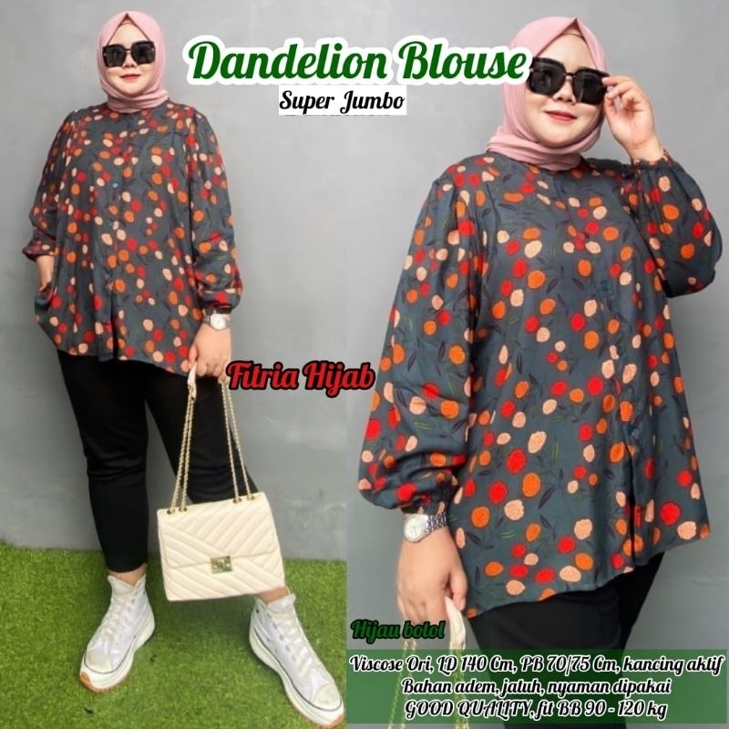 ATASAN WANITA TERBARU DANDELION BLOUSE SUPER JUMBO LD 140