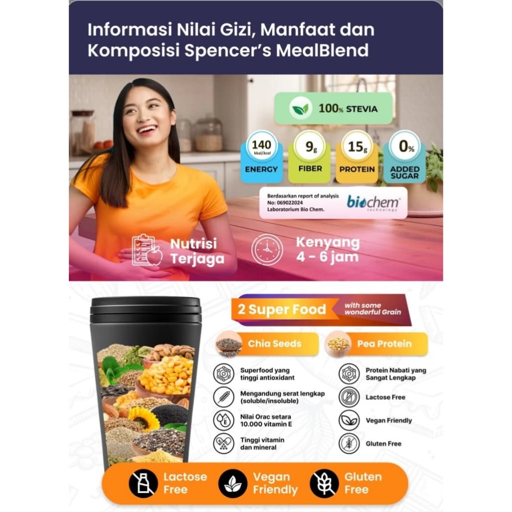 

Spancer's MealBlend, Sachet / Eceran, Harga Per Pcs Sachet