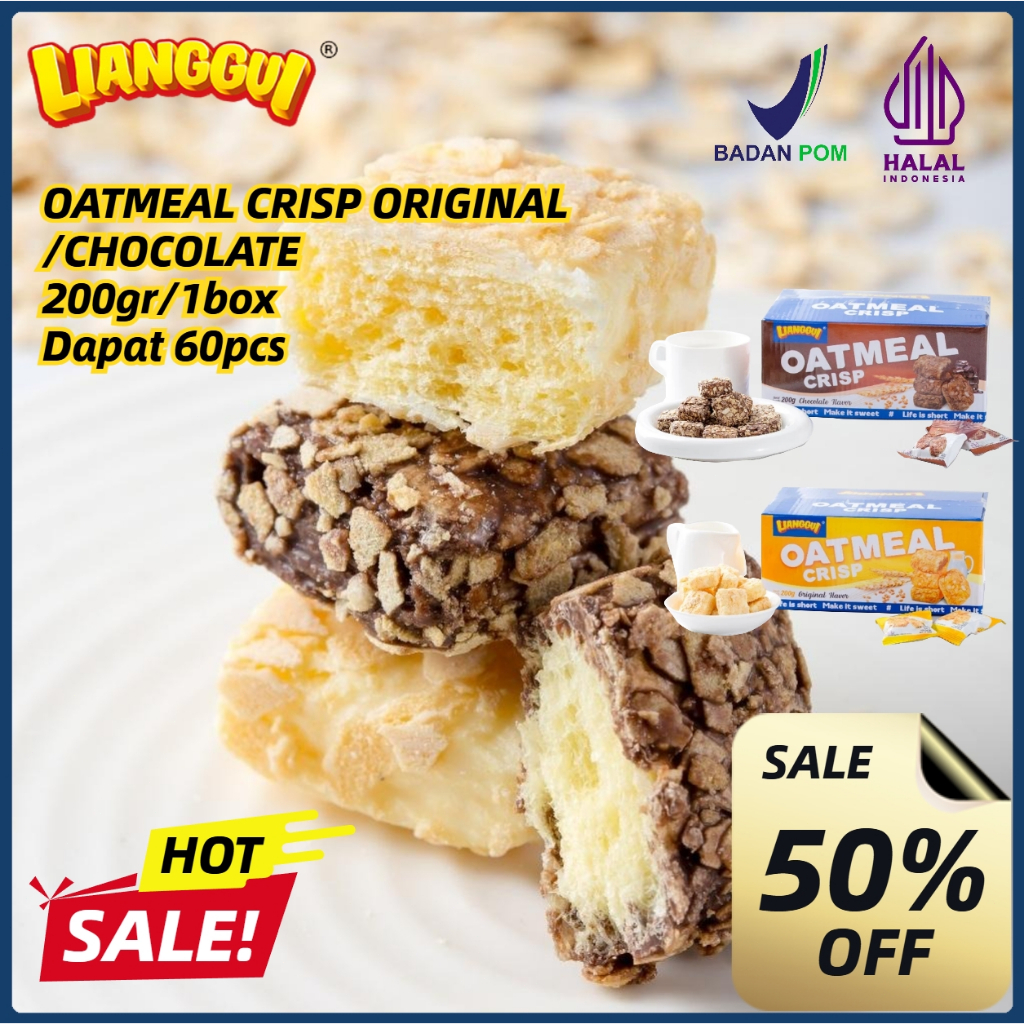 

[Makanan manis halal]Halal Lianggui Oat Choco Oatmeal Rasa Cokelat Oatmeal Rasa Cokelat Putih 200g Sereal Sehat CHOCO COCONUT/ STRAWBERRY/ CHOCO & MILK BURSTLURRY CRISPY & SWEET Wafer Bulat Salut Chocolate Cones Cones Chocolates Flavour Wafer Roll