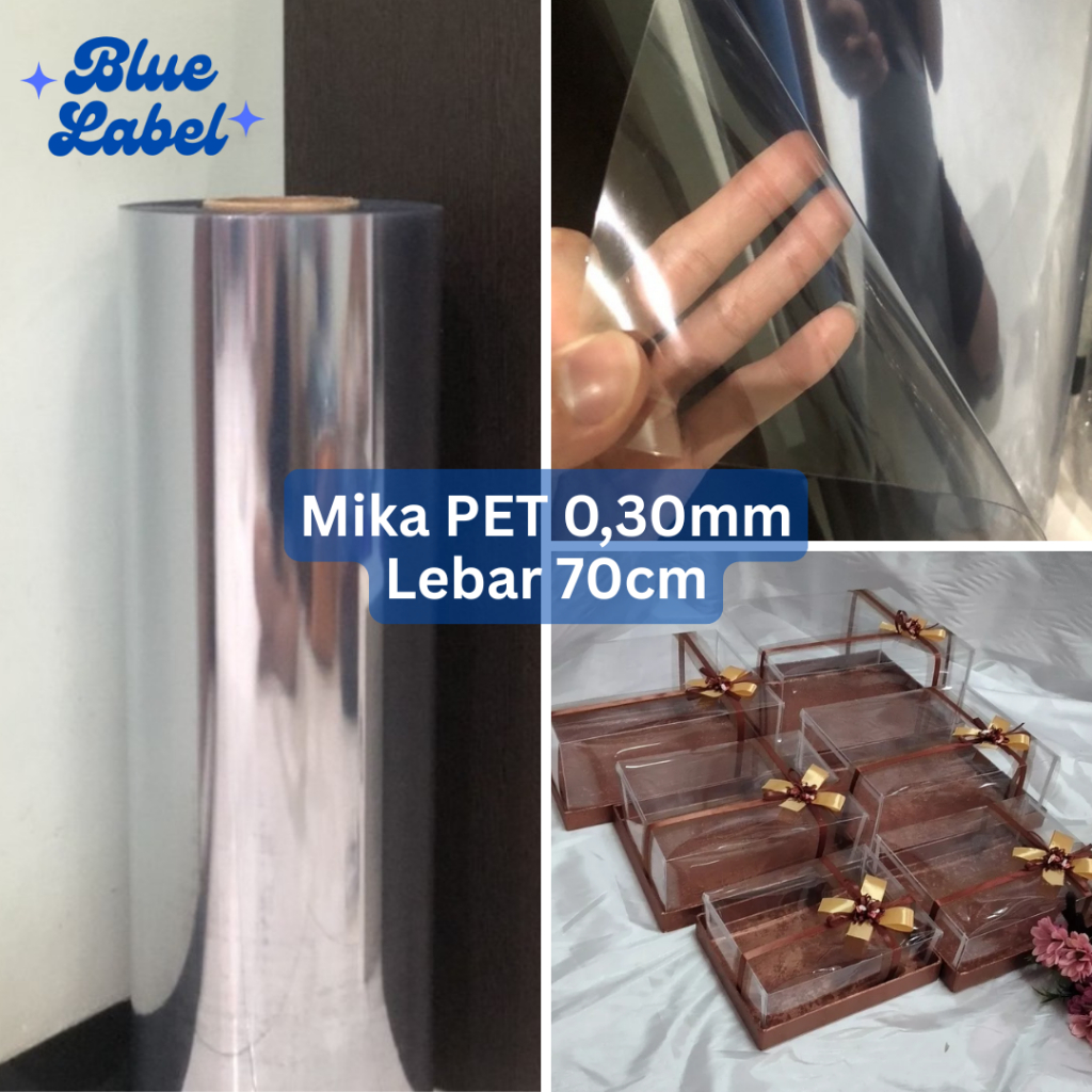 

Plastik Mika PET Bening (0,30mm x 70cm) untuk Tutup Seserahan / Hampers Hantaran Pernikahan Meteran Pet Rigid Roll