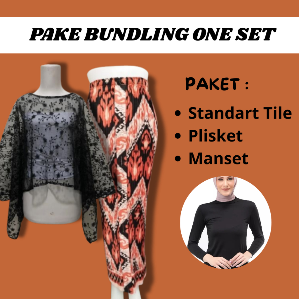 ONE SET ROK PLISKET Set kebaya outer tille pita cantik mix plsiket katun kondangan wisuda bridesmaid