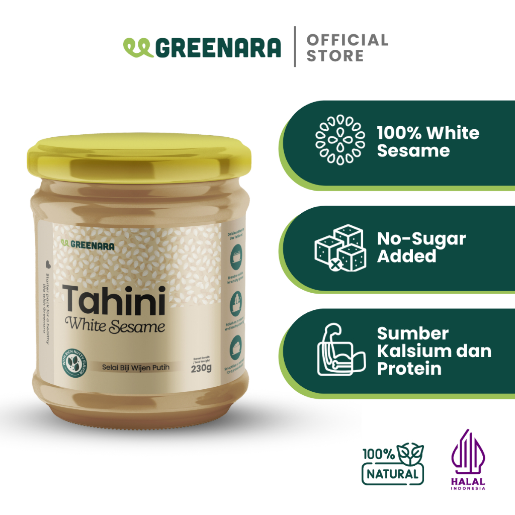 

Greenara Natural Tahini White Sesame Seed 230gr / Selai Wijen