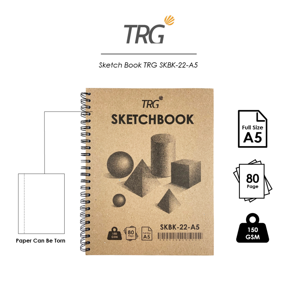 

TRG Kraft Sketchbook Sketch Ring Drawing Book A5 150gsm SKBK-22-A5 - Kertas Buku Gambar & Sketsa 150 gsm TRG