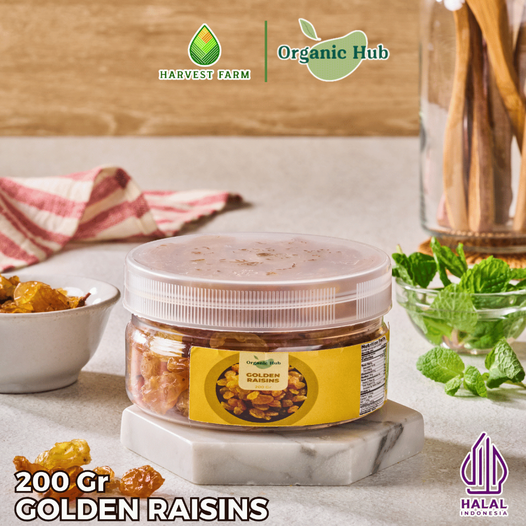 

Organic Hub Kismis Emas 100% Organik Pure Raisin Star Premium Original Asam Manis 200 gr