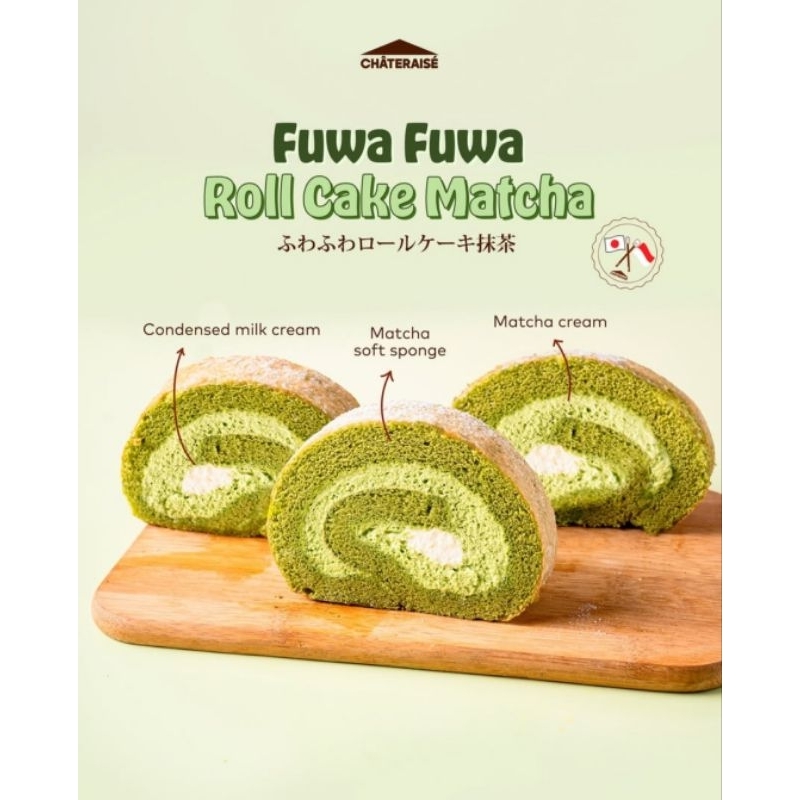 CHATERAISE Fuwa Fuwa Roll Cake Matcha, Bolu Gulung Matcha