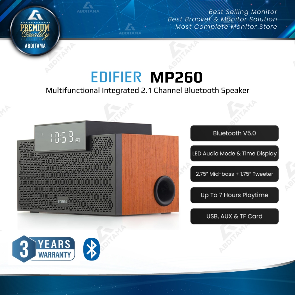 Speaker Portable EDIFIER MP260 Portable Bluetooth Speaker Driver Sistem 2.1 channel denagn tweeter 8