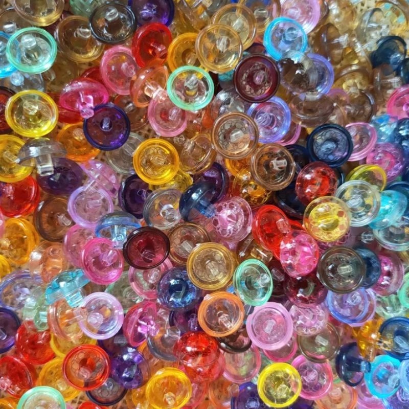 Kancing Jamur Kristal Warna (1 Gross)