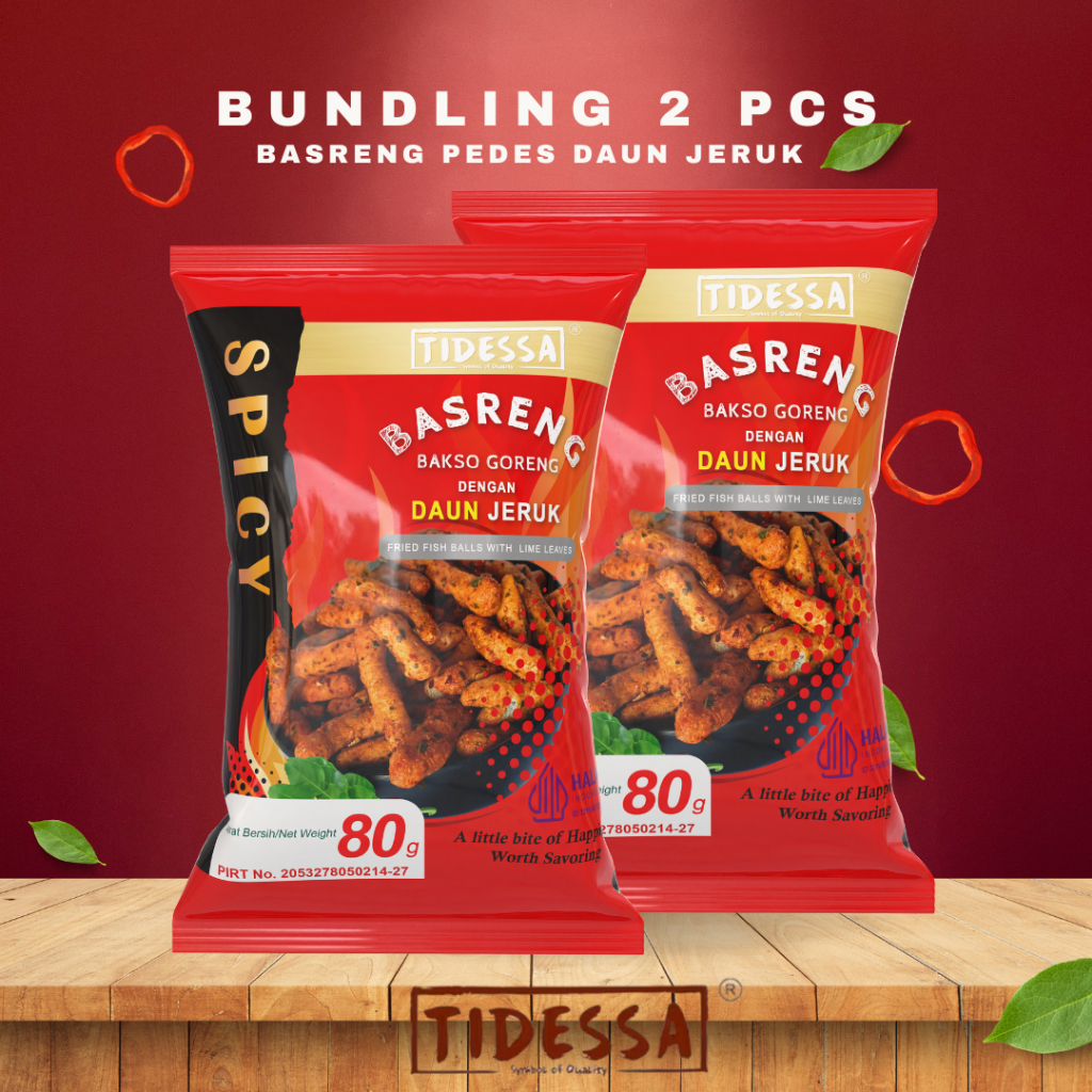 

[2 PCS] PAKET BUNDLING BASRENG PEDAS DAUN JERUK - TIDESSA