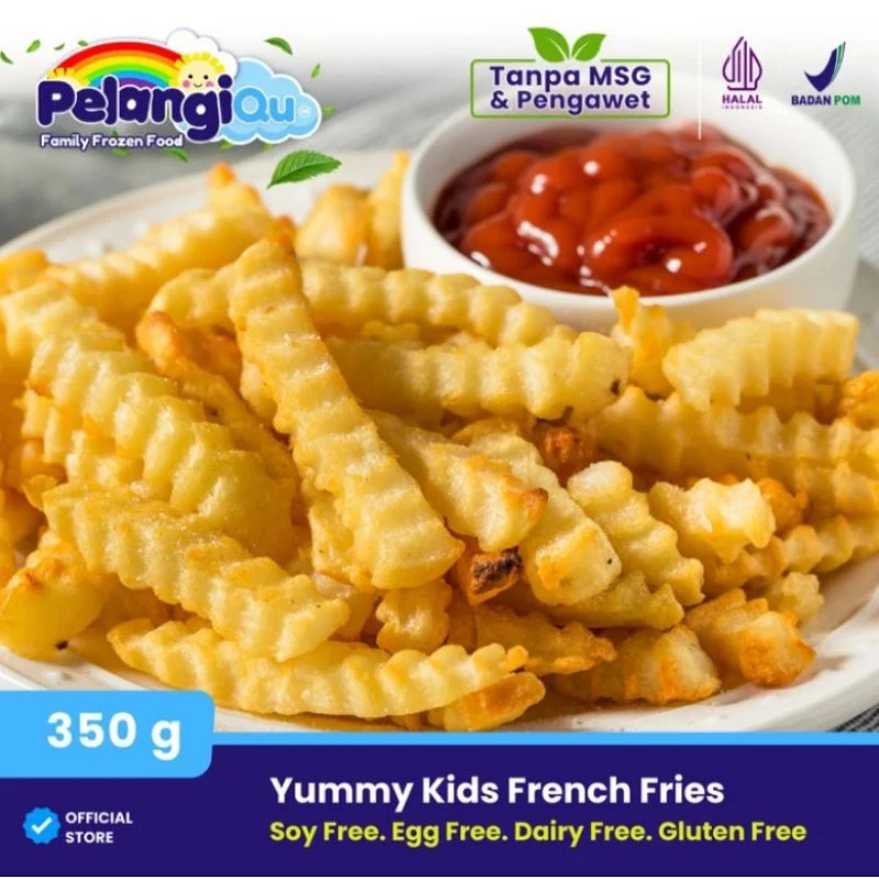 

Pelangi Anak Frozen French Fries Kentang Goreng Halal Non MSG Kentang French Fries Pelangi Anak Original - Kentang Goreng Tanpa Pemutih